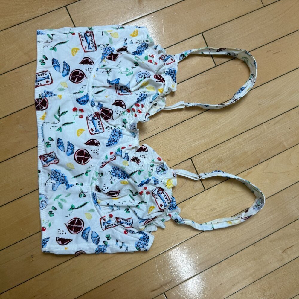 COLSIE Corset Bralette Top Coastal Travel Theme Print Size Small - Picture 6 of 9